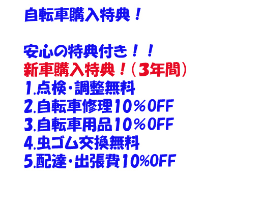 自転車購入特典